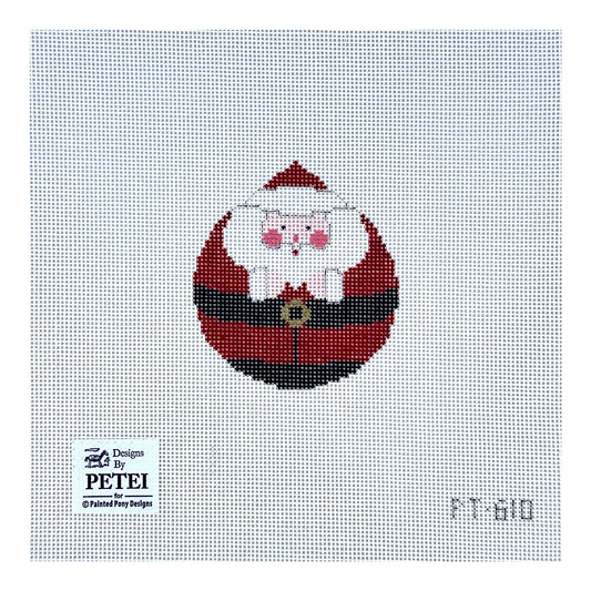 Painted Pony Designs Petei Santas: Round Santa Needlepoint Canvas