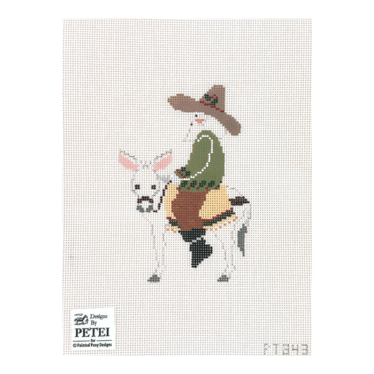 Painted Pony Designs Petei Santas: Santa On Burro Needlepoint Canvas