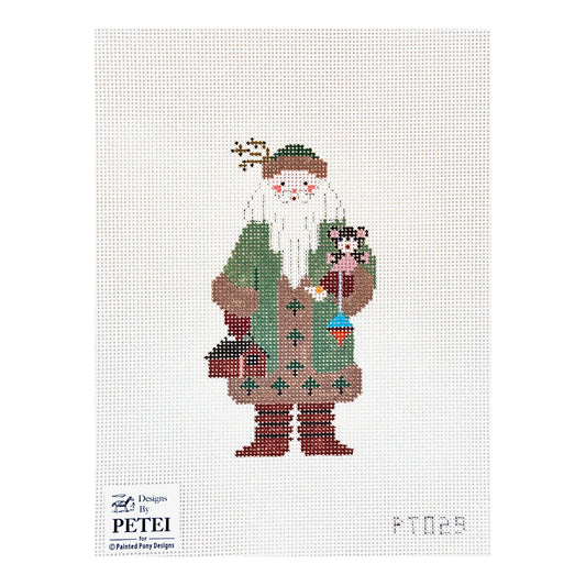 Painted Pony Designs Petei Santas: Woodsman Santa Needlepoint Canvas
