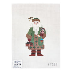 Painted Pony Designs Petei Santas: Woodsman Santa Needlepoint Canvas
