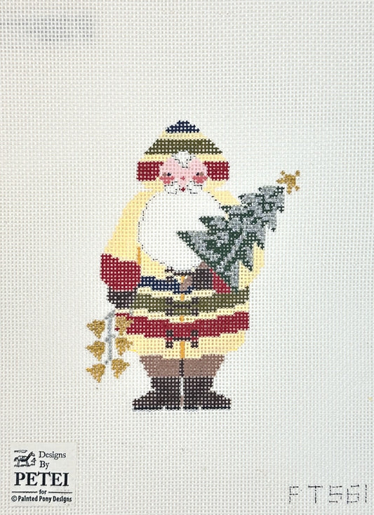 Painted Pony Designs Petei Yukon Santa Needlepoint Canvas