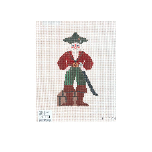 Painted Pony Designs Petei Santas: Pirate Santa Needlepoint Canvas