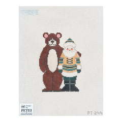 Painted Pony Petei Designs Santas: Bear Hug Santa Needlepoint Canvas