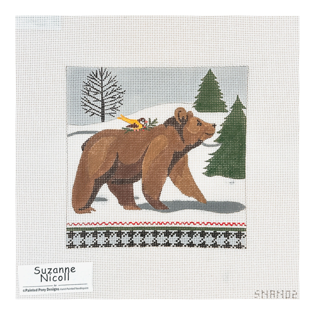 Painted Pony Designs Suzanne Nicoll Winter Bear Needlepoint Canvas
