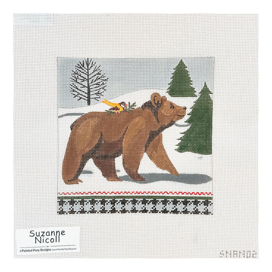 Painted Pony Designs Suzanne Nicoll Winter Bear Needlepoint Canvas
