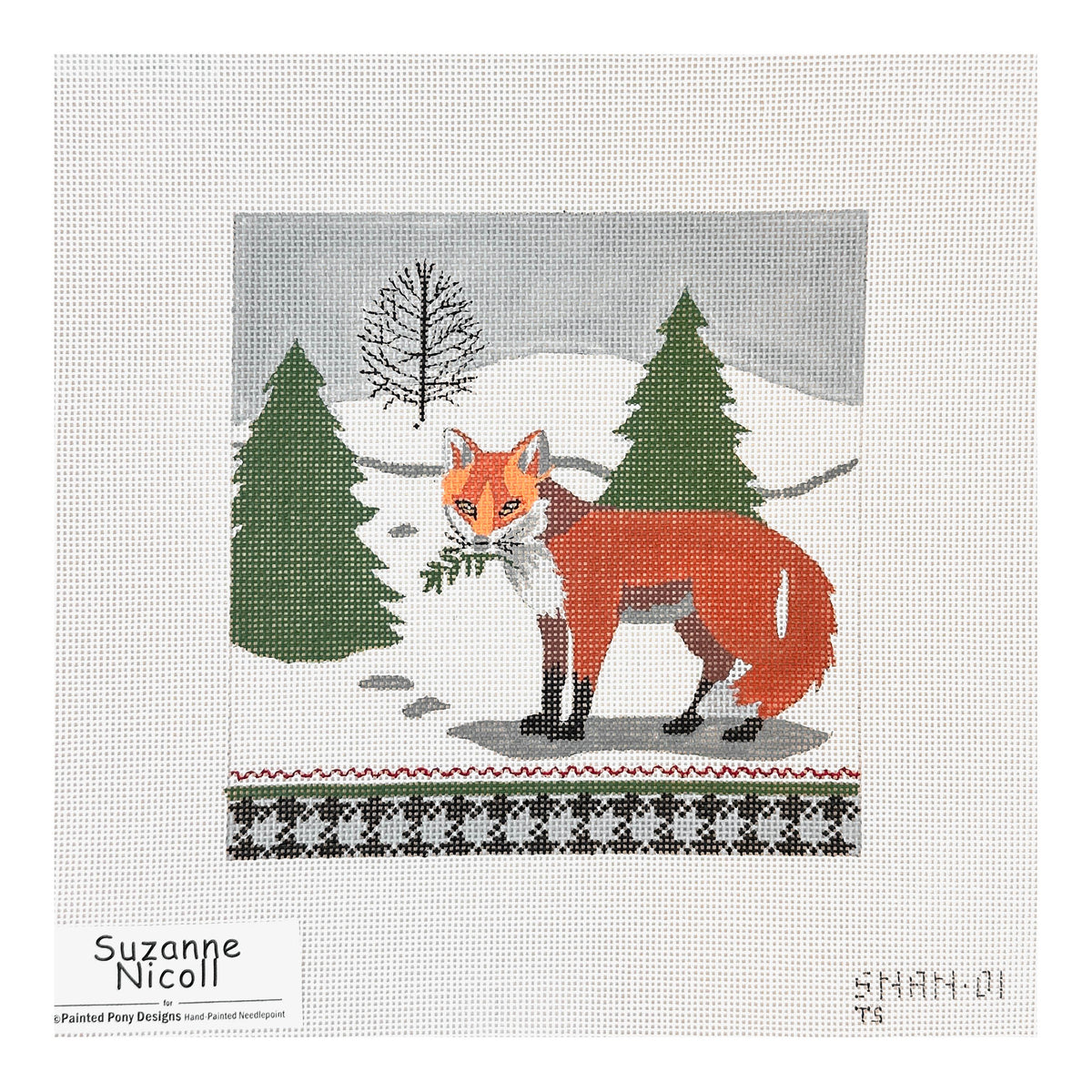Painted Pony Designs Suzanne Nicoll Winter Fox Needlepoint Canvas