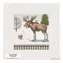 Painted Pony Designs Suzanne Nicoll Winter Moose Needlepoint Canvas