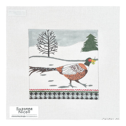 Painted Pony Designs Suzanne Nicoll Winter Pheasant Needlepoint Canvas