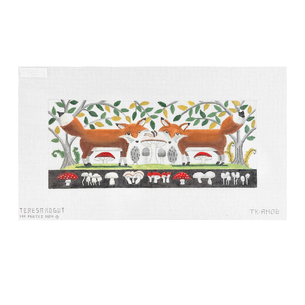 Painted Pony Designs Teresa Kogut Fox Buddies Needlepoint Canvas