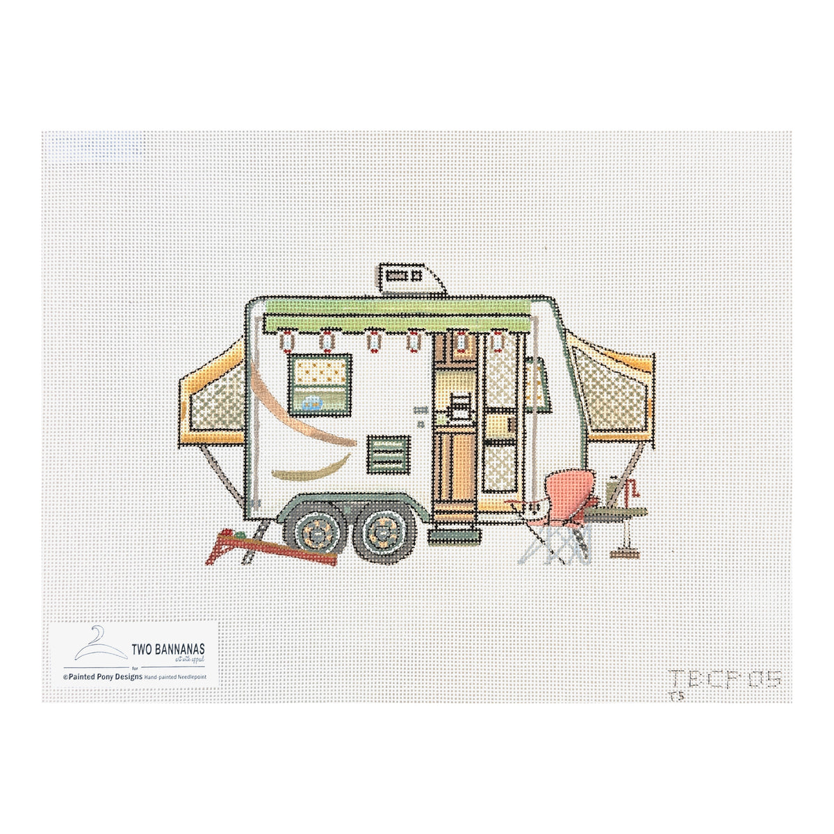 Painted Pony Designs Two Bananas Vintage Camper Needlepoint Canvas