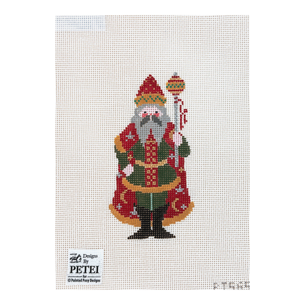 Painted Pony Designs Petei Santas: Wizard Santa Needlepoint Canvas
