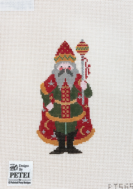 Painted Pony Designs Petei Santas: Wizard Santa Needlepoint Canvas