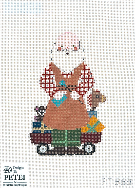 Painted Pony Designs Petei Santas: Workshop Santa Needlepoint Canvas