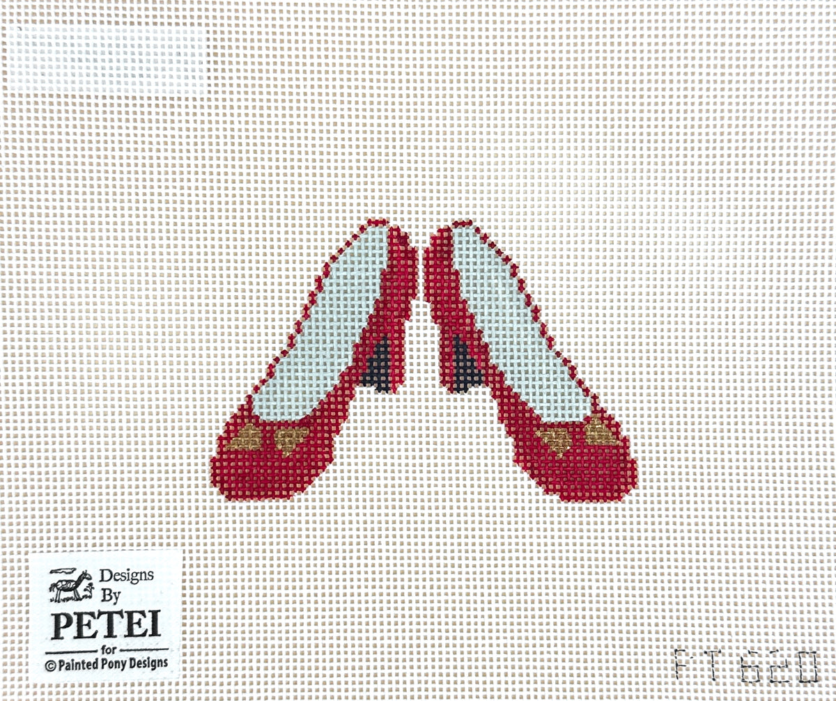 Painted Pony Mini Wizard of Oz Ruby Slippers Needlepoint Canvas