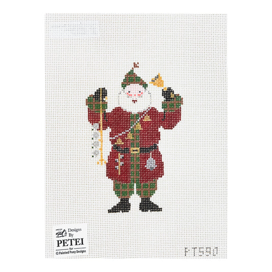 Panted Pony Designs Petei Santas: Bells Santa Needlepoint Canvas