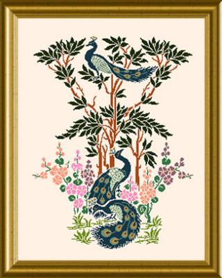 Papillon Creations Peacock Panel Cross Stitch Pattern