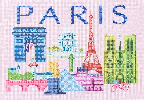 Needlepoint To Go Paris Travel Pillow Needlepoint Canvas