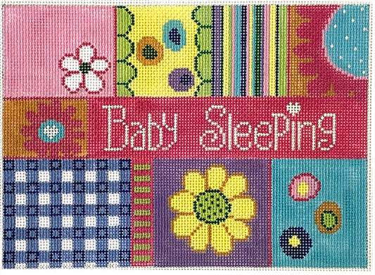 Patti Mann Sign "Baby Sleeping" Pastels Needlepoint Canvas