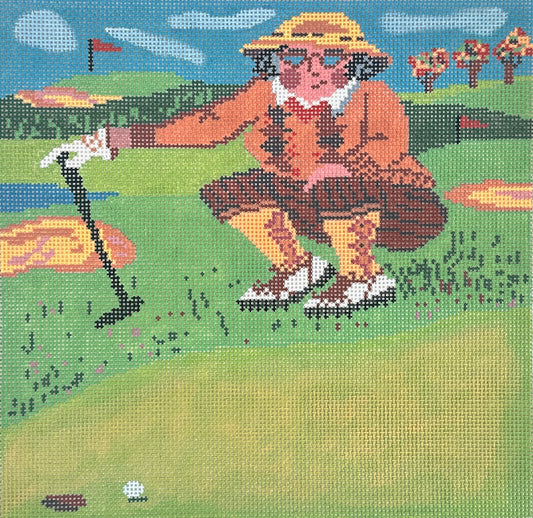 Cooper Oaks Design Putting for Birdie Needlepoint Canvas
