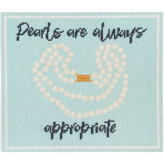 Needlepoint To Go Pearls are Always Appropriate Needlepoint Canvas