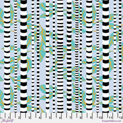 Penny Jeffries Blostma & Song Stem Lemonade Cotton Fabric - Turquoise