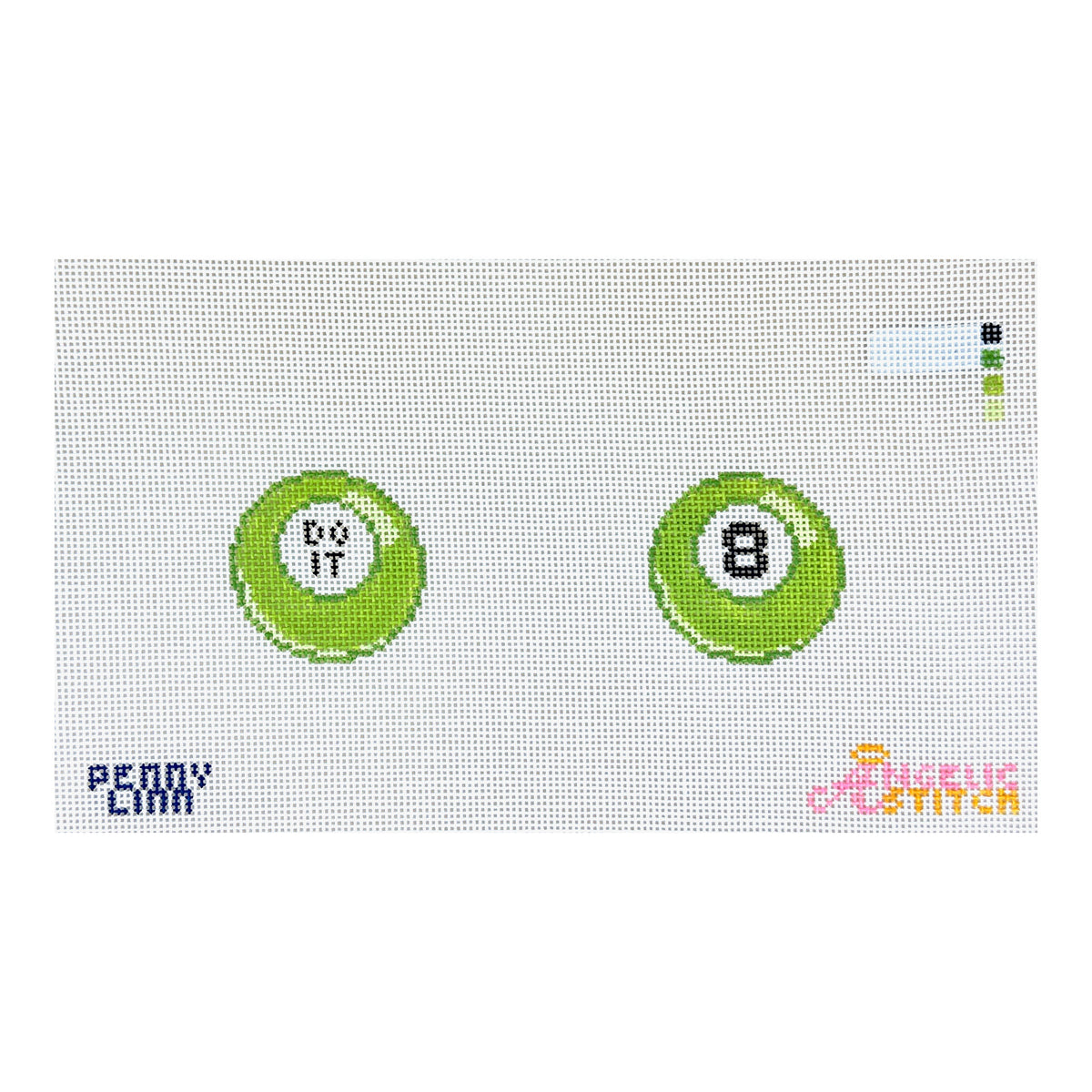 Penny Linn Angelic Stitch Do It Mini 8-Ball Needlepoint Canvas - Green