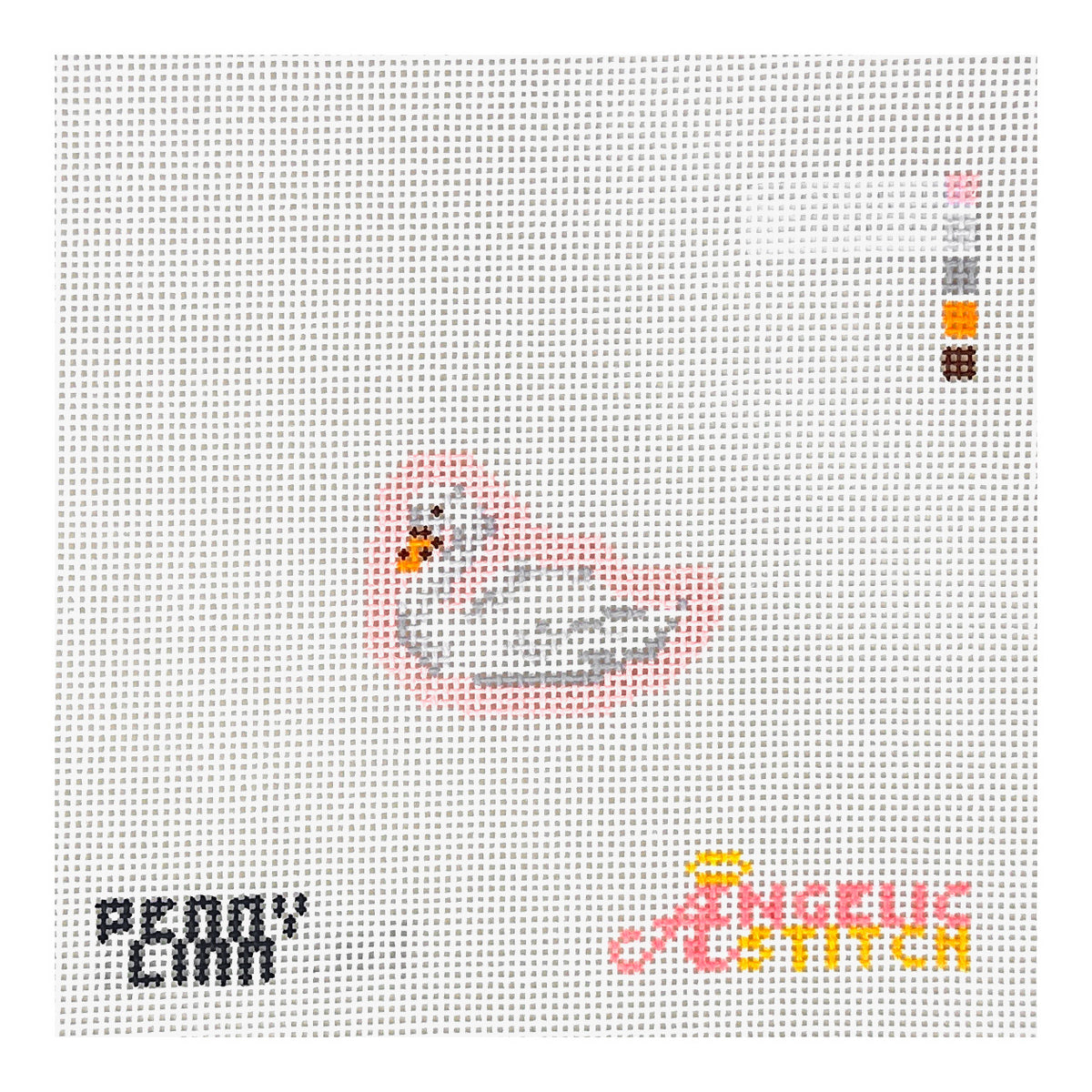 Penny Linn Angelic Stitch Mini Swan Needlepoint Canvas
