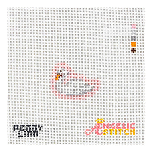 Penny Linn Angelic Stitch Mini Swan Needlepoint Canvas