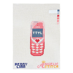 Penny Linn Angelic Stitch TTYL Y2k Phone Needlepoint Canvas - Pink