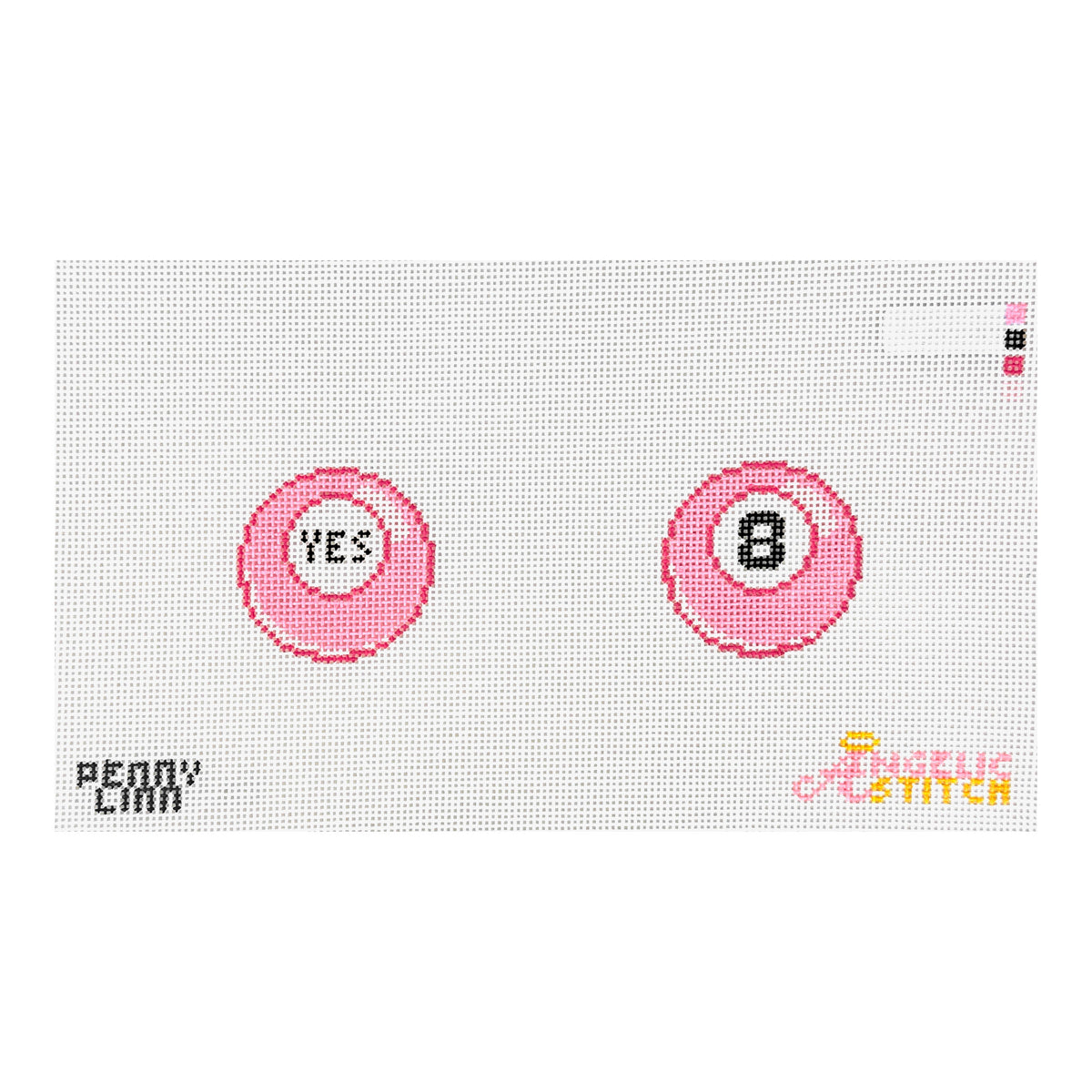 Penny Linn Angelic Stitch Yes Mini 8-Ball Needlepoint Canvas - Pink