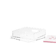 Penny Linn Scallop Acrylic Tray - 8 Inch Square