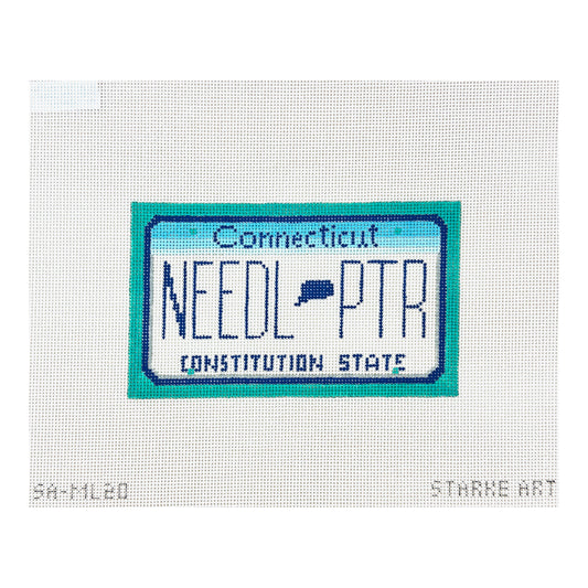 Pepperberry Designs Connecticut Mini License Plate Needlepoint Canvas