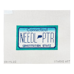 Pepperberry Designs Connecticut Mini License Plate Needlepoint Canvas