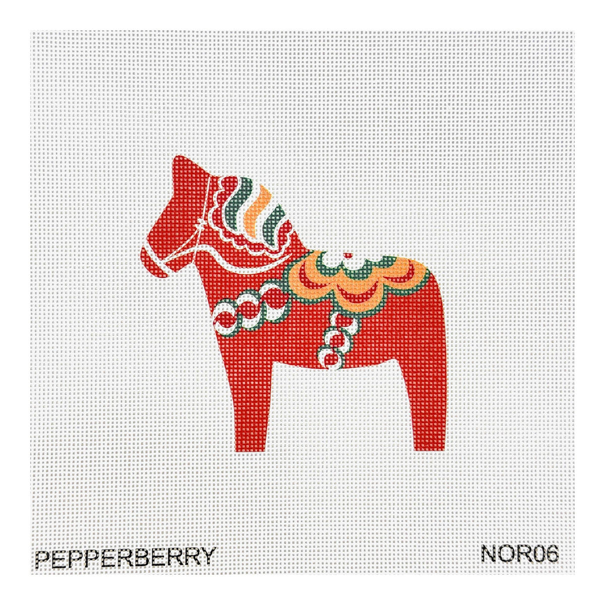Pepperberry Designs Dala Horse Needlepoint Canvas