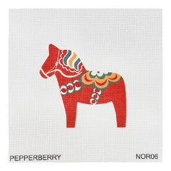 Pepperberry Designs Dala Horse Needlepoint Canvas