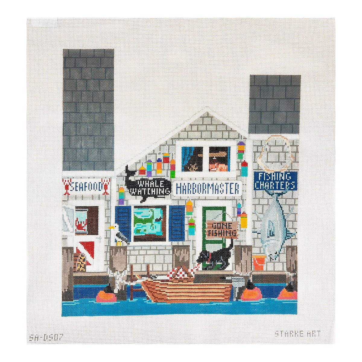 Pepperberry Designs Fishing Shanty Needlepoint Canvas
