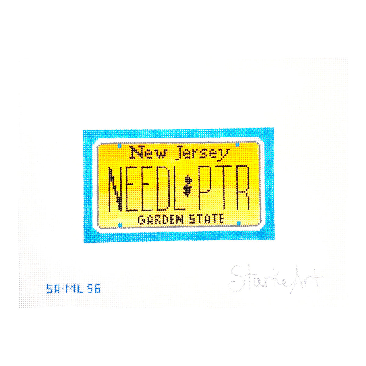Pepperberry Designs Starke Art New Jersey Mini License Plate Needlepoint Canvas