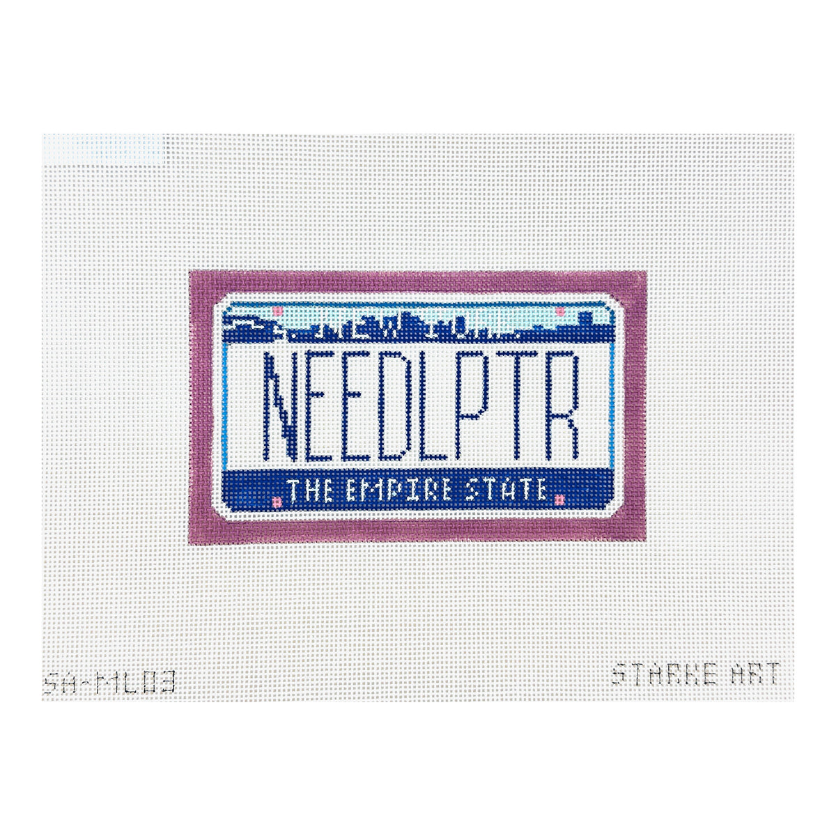 Pepperberry Designs New York Mini License Plate Needlepoint Canvas