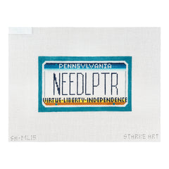 Pepperberry Designs Pennsylvania Mini License Plate Needlepoint Canvas