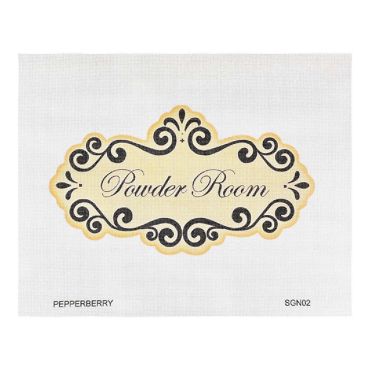 Pepperberry Designs Powder Room Needlepoint Canvas