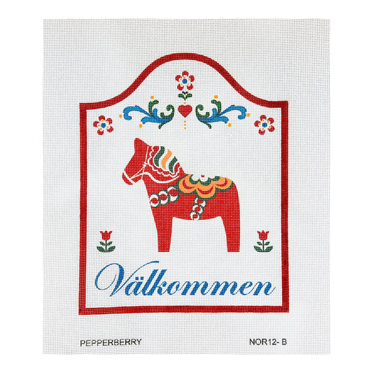 Pepperberry Designs Swedish Welcome Sign Needlepoint Canvas