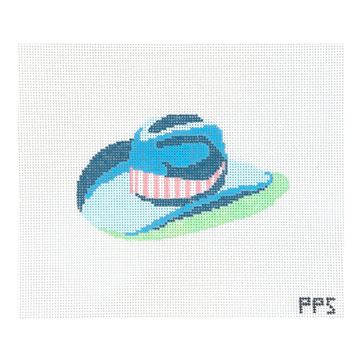 Petite Palm Stitchery Blue Cowboy Hat Needlepoint Canvas