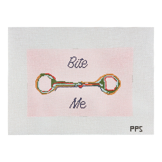 Petite Palm Stitchery Bite Me Needlepoint Canvas - Pink