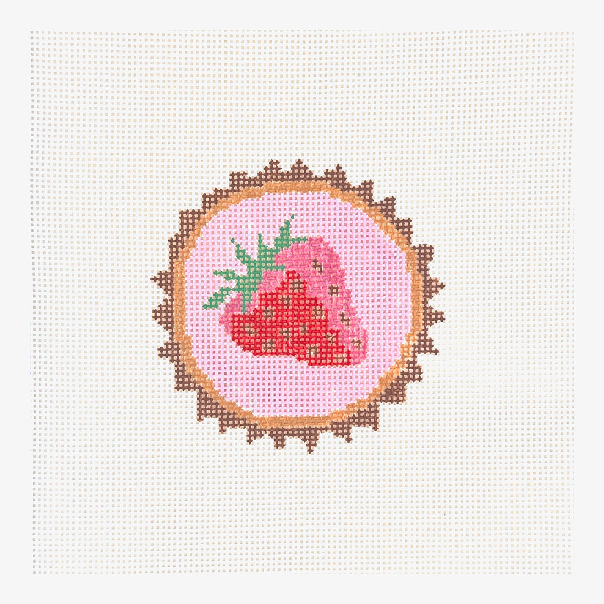 Petite Palm Stitchery Little Strawberry Tartlet Needlepoint Canvas