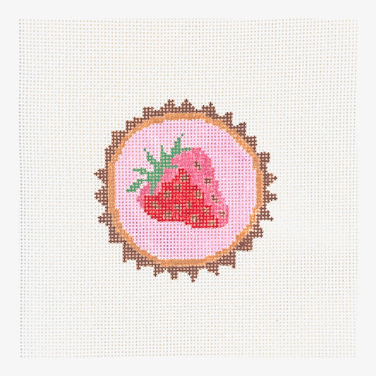Petite Palm Stitchery Little Strawberry Tartlet Needlepoint Canvas