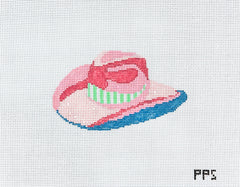 Petite Palm Stitchery Pink Cowboy Hat Needlepoint Canvas
