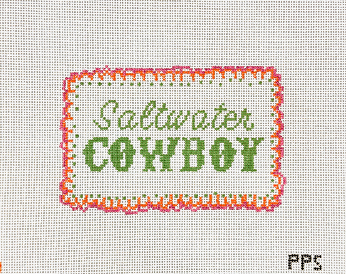 Petite Palm Stitchery Saltwater Cowboy Needlepoint Canvas