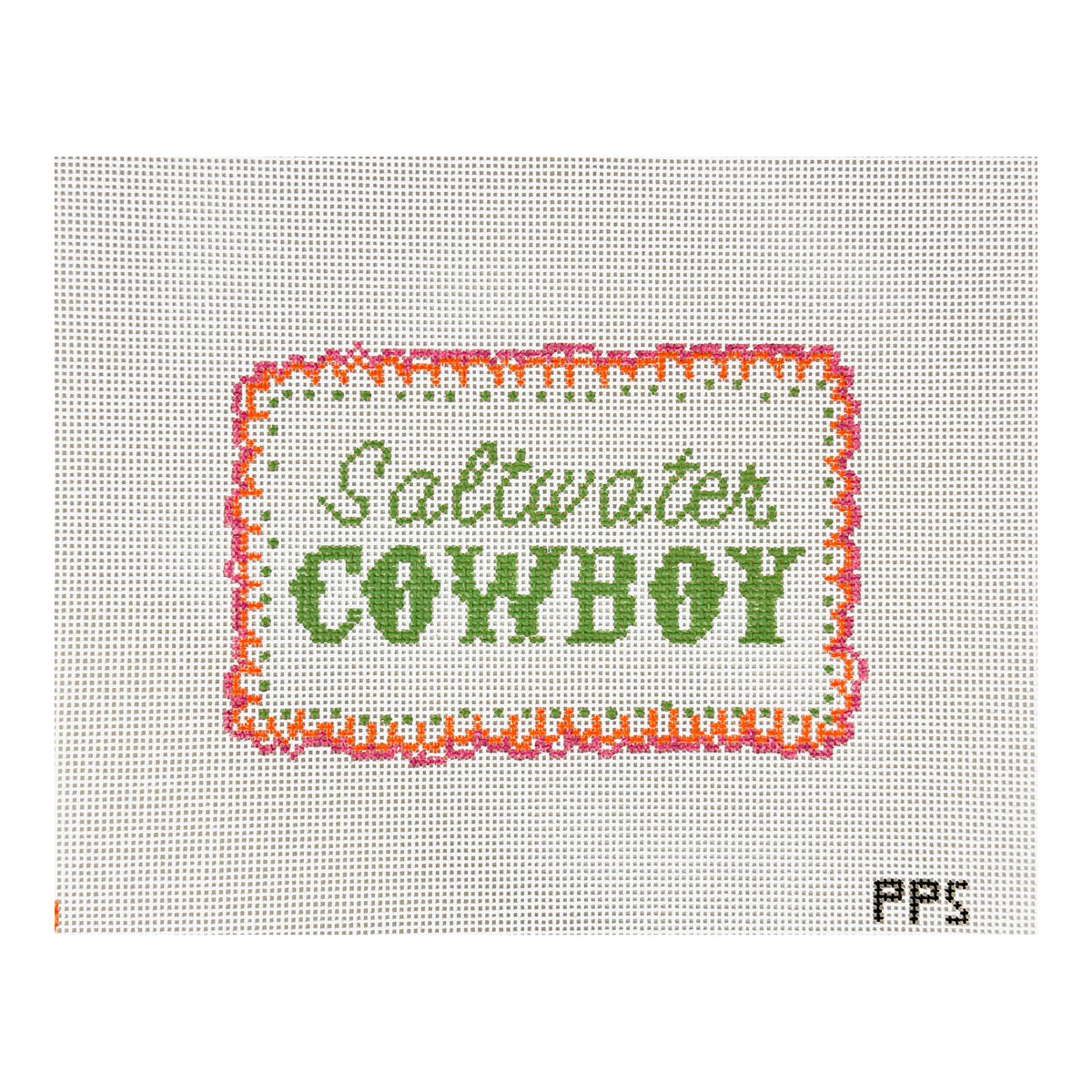 Petite Palm Stitchery Saltwater Cowboy Needlepoint Canvas