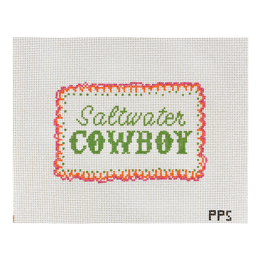 Petite Palm Stitchery Saltwater Cowboy Needlepoint Canvas