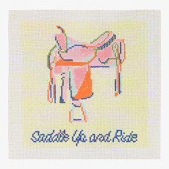 Petite Palm Stitchery Western Saddle Saddle Up and Ride Needlepoint Canvas